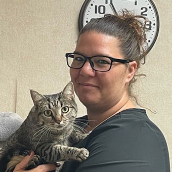 Leanna B and Daisy, Brentwood Vet Receptionist