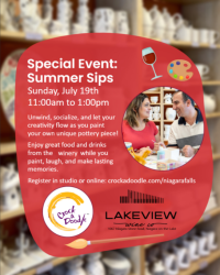 Crock A Doodle - Paint Night at Lakeview Wine Co., - July 19