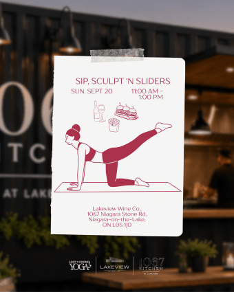 Sip, Sculpt ‘N Sliders at Lakeview Wine Co. – September 20